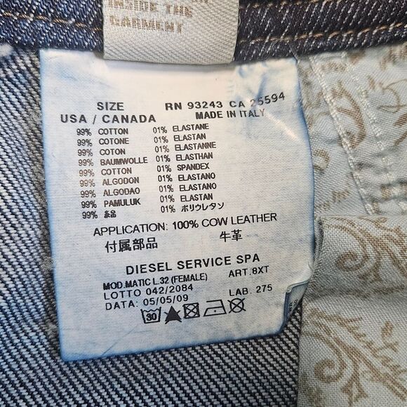 Diesel Matic Stretch Denim Jeans Dark Wash Straight Relaxed Women's 31 - Picture 12 of 12